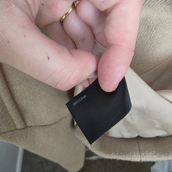 Coffee Shop Tan Preppy Equestrian Wool Blend Outdoor Cute Pea Coat Size XS - Picture 6 of 9